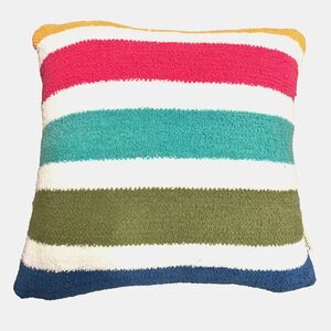SUNDAY CITIZEN Burano Memory Foam Square Throw Pillow 18 x 18 Colorful Striped